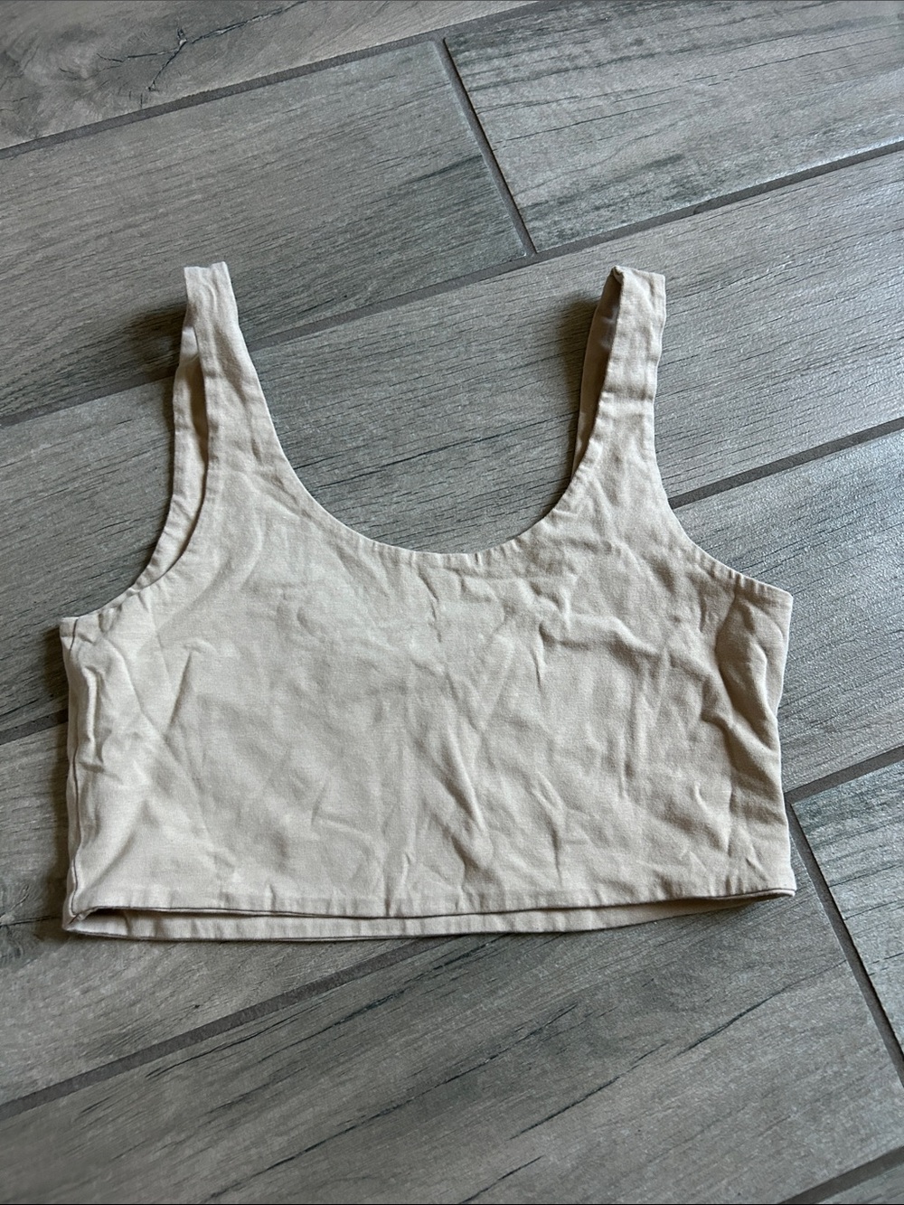 Cotton On Beige Scoop Neck Cropped Tank